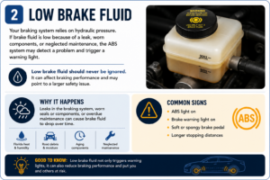 abs light low brake fluid infographic